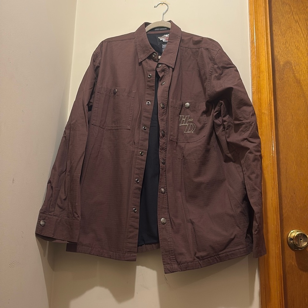 HARLEY DAVIDSON Brown Button Up Jacket Men’s Size Large
